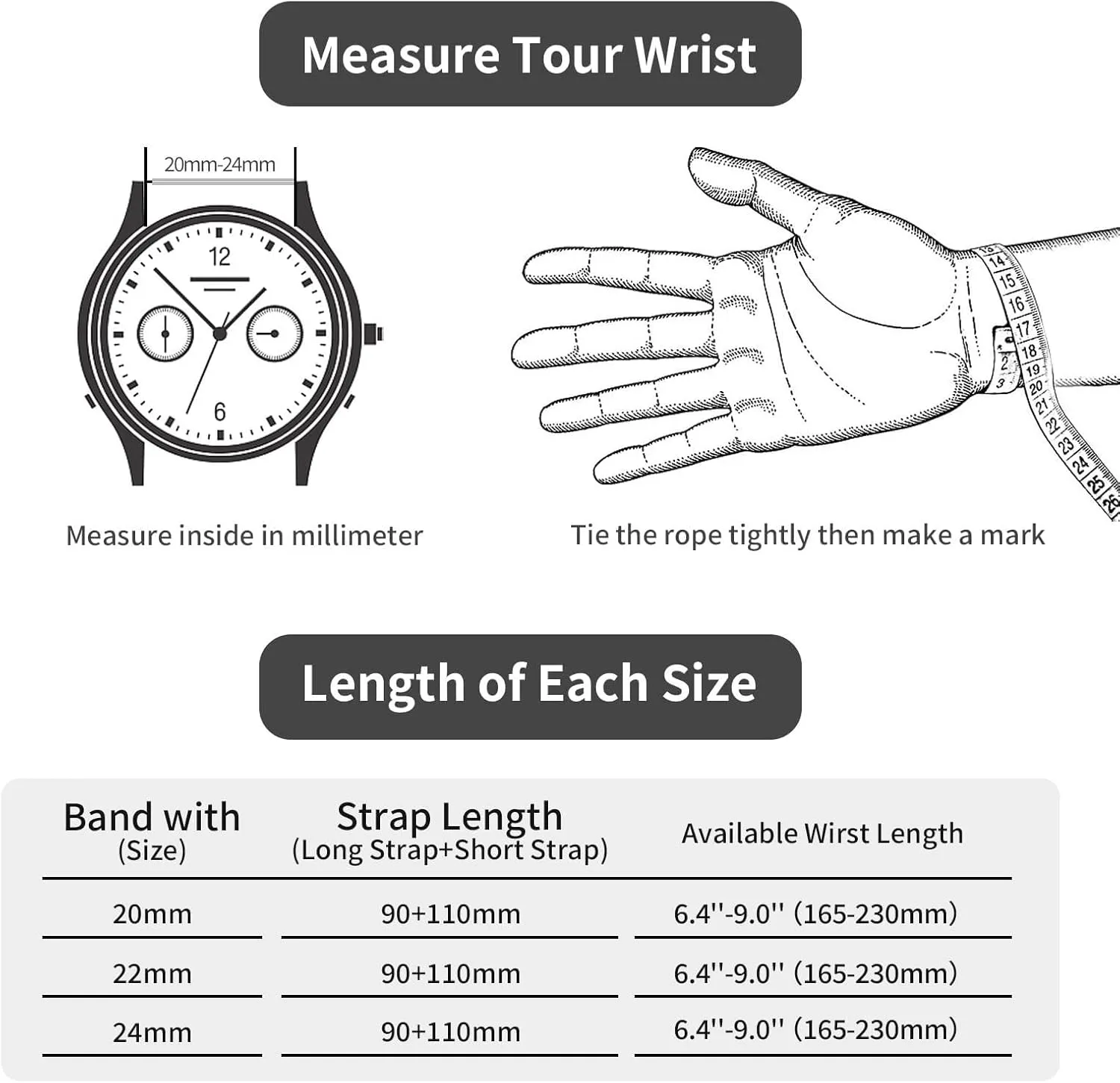 Smart Watches Strap Bracelet Replacement 18mm 20mm agree organ plaster amenable selfish generalize 22mm(Black,20mm) BWAD Watch Band Metal Quick Release Watch Bands for Men Women Stainless Steel 