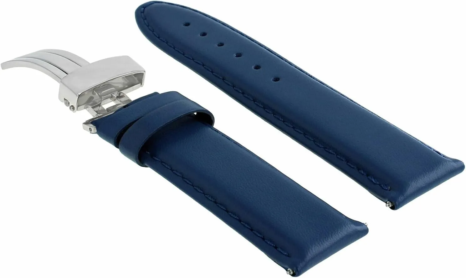 Smooth with Deployment Clasp Compatible with Invicta Ewatchparts 18-24mm Genuine Leather compliment Watch Band Strap 