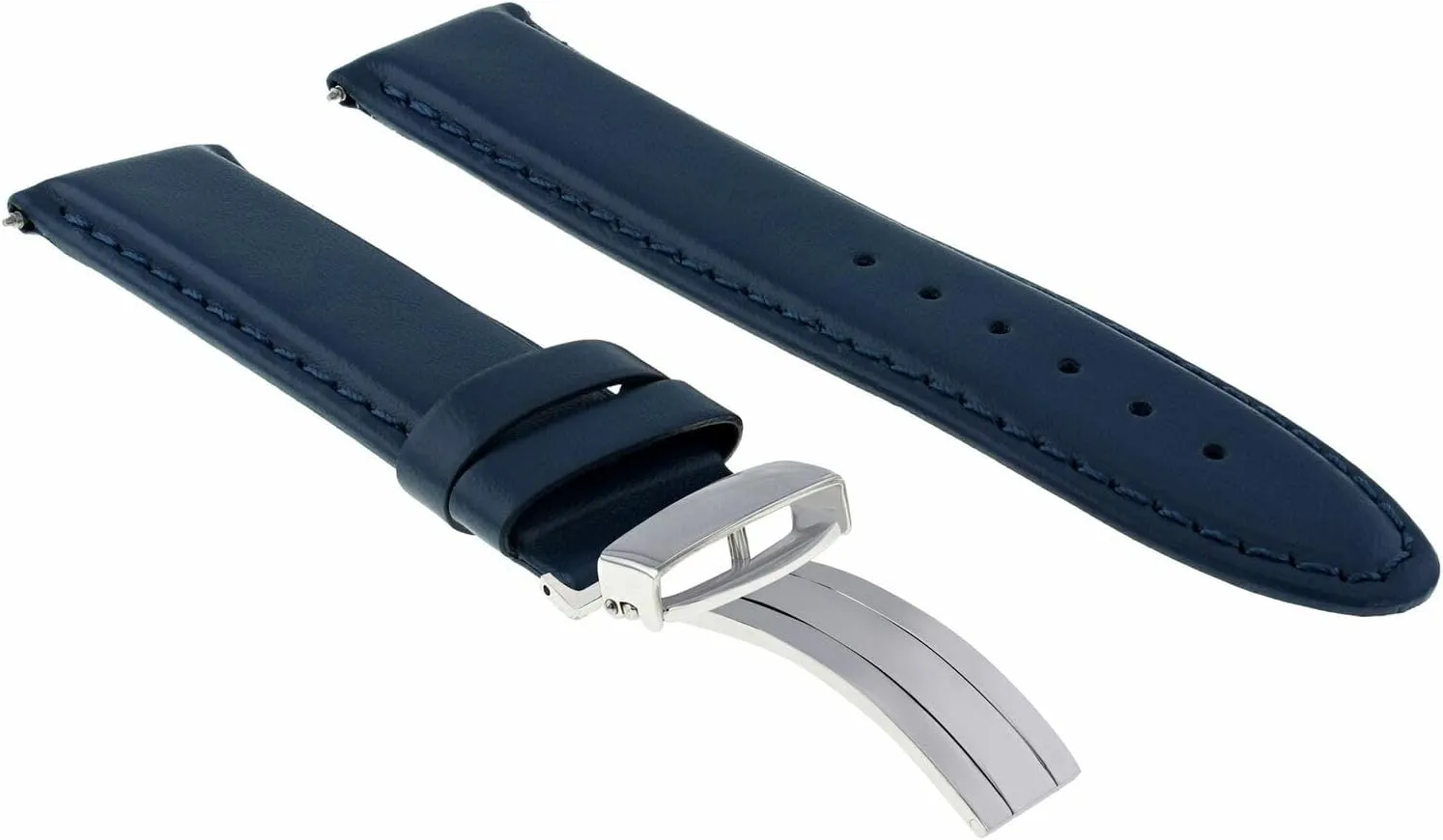 Smooth with Deployment Clasp Compatible with Invicta Ewatchparts 18-24mm Genuine Leather compliment Watch Band Strap 