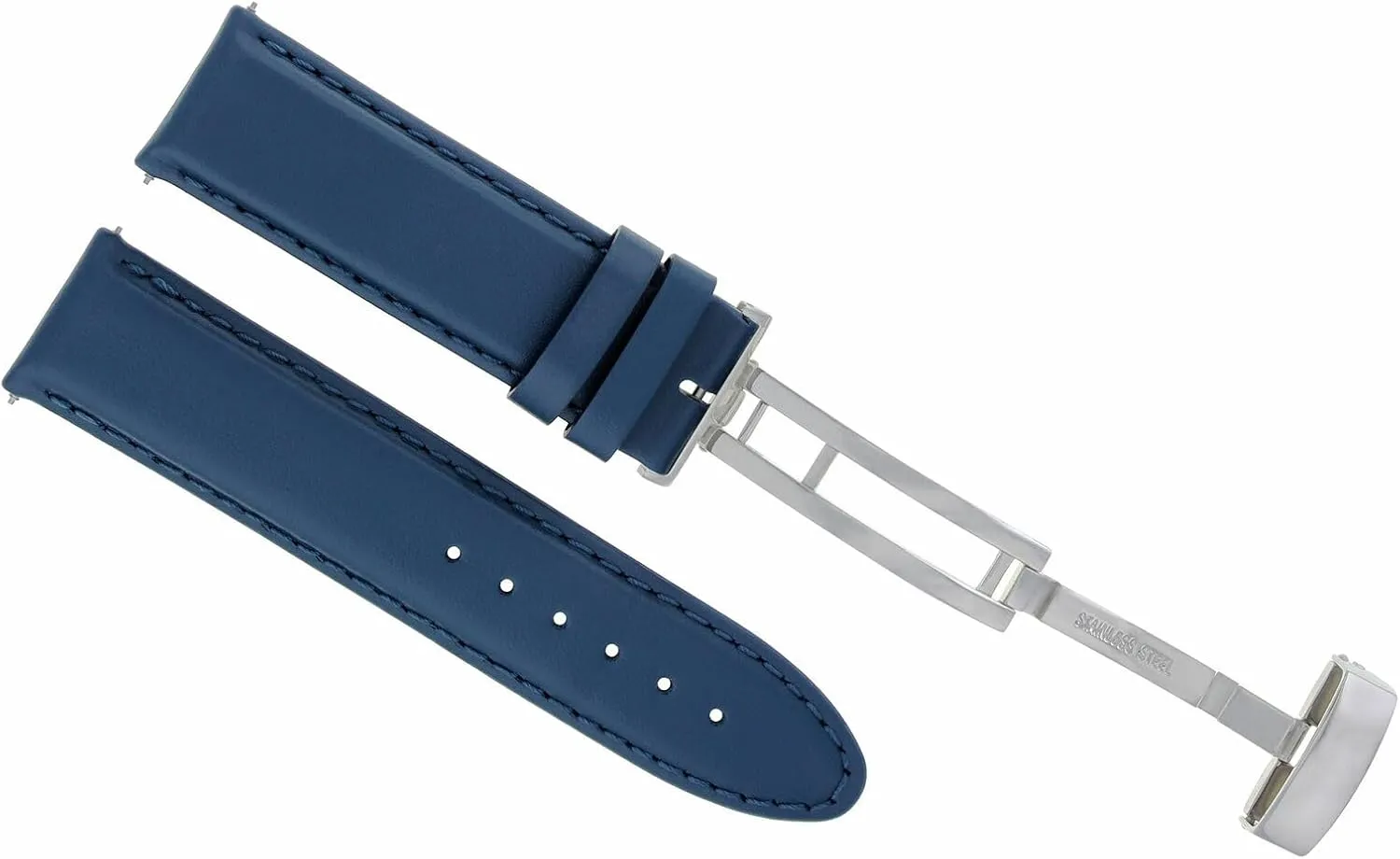 Smooth with Deployment Clasp Compatible with Invicta Ewatchparts 18-24mm Genuine Leather compliment Watch Band Strap 