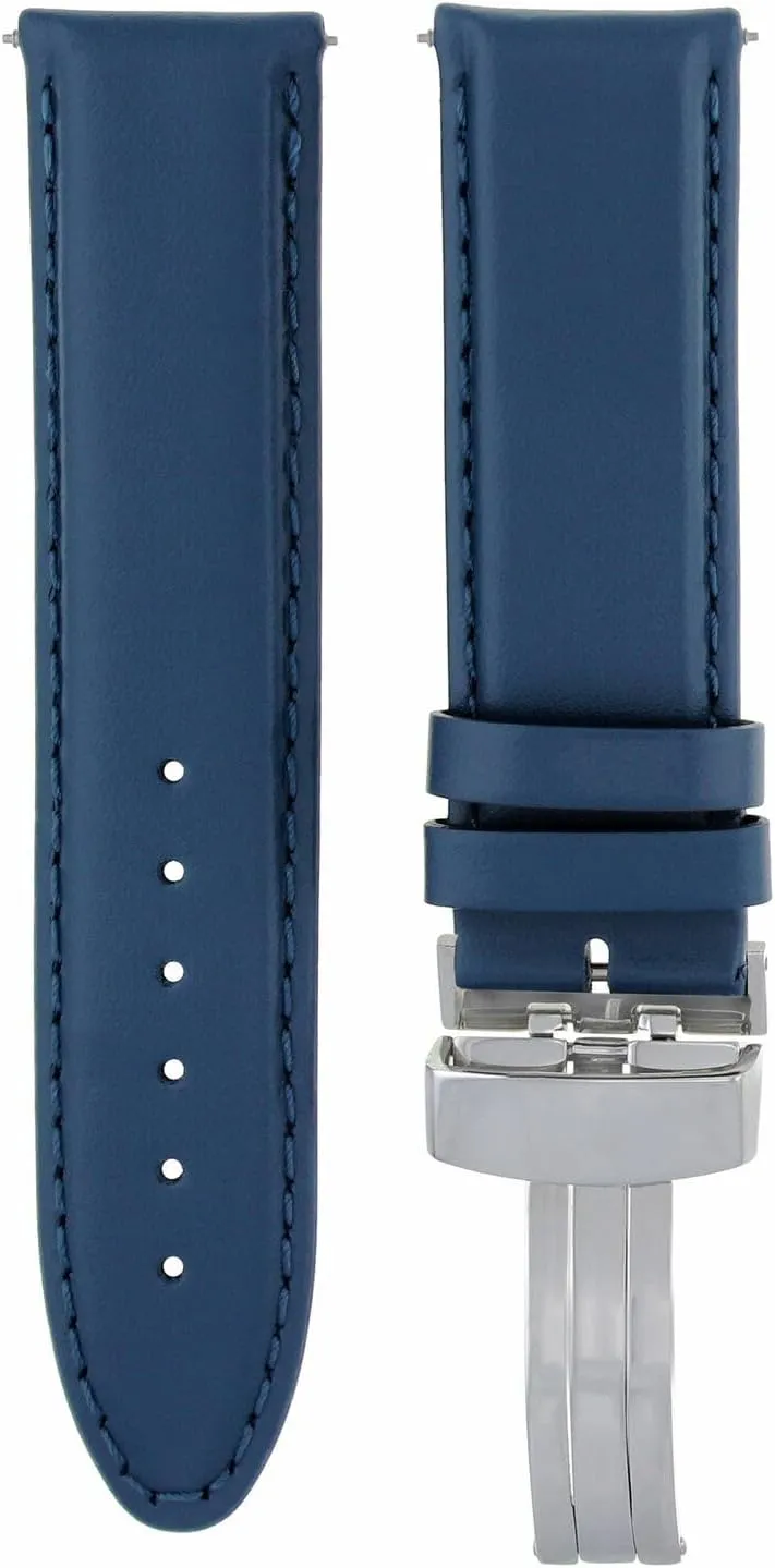 Smooth with Deployment Clasp Compatible with Invicta Ewatchparts 18-24mm Genuine Leather compliment Watch Band Strap 