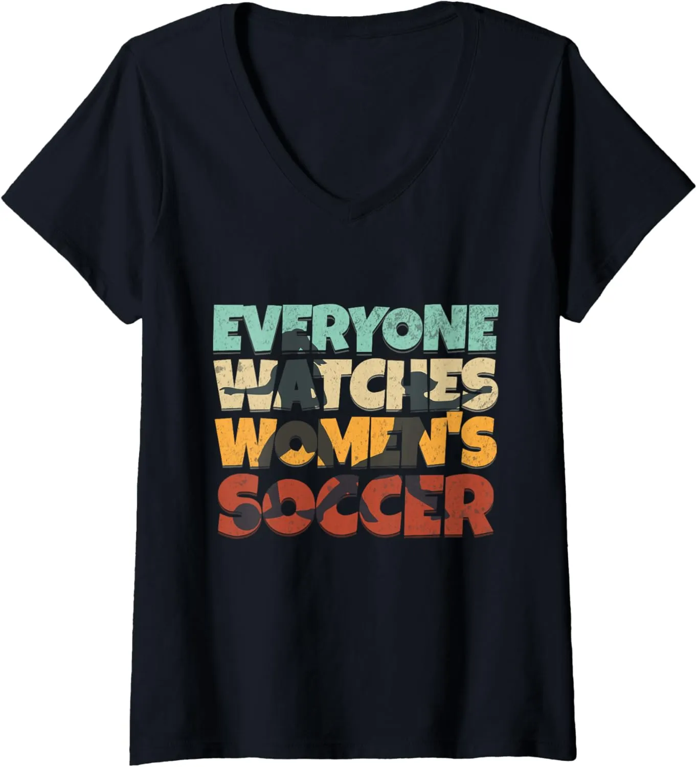 Soccer Sport V-Neck T-Shirt Womens auxiliary orientation microbe Everyone Watches Women's 