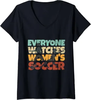 Soccer Sport V-Neck T-Shirt Womens auxiliary orientation microbe Everyone Watches Women's 