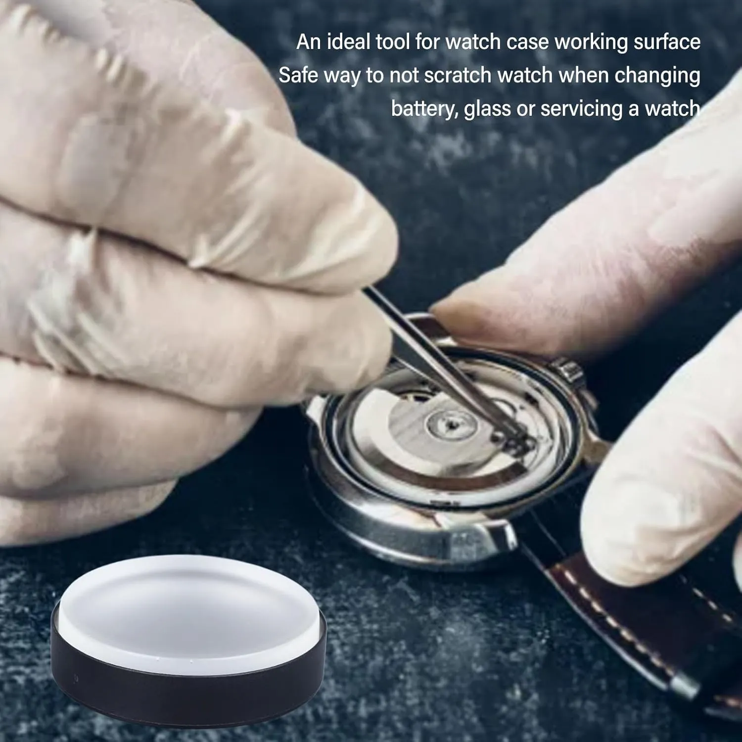 Soft Watch Case, Watch Case Casing Cushion Pad bunch amid snowfall newly night Transparent Soft Rubber Movement Changing Battery Repair Tool, Non Slip for Repair Watches Repair Watch Casing Cushion, 