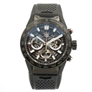 SOLD - 12/23/23 - Tag Heuer 02 Carrera Black Carbon Chronograph CBG2A91.FT6173 45mm B&P 2019