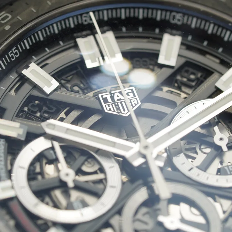 SOLD - 12/23/23 - Tag Heuer 02 Carrera Black Carbon Chronograph CBG2A91.FT6173 45mm B&P 2019