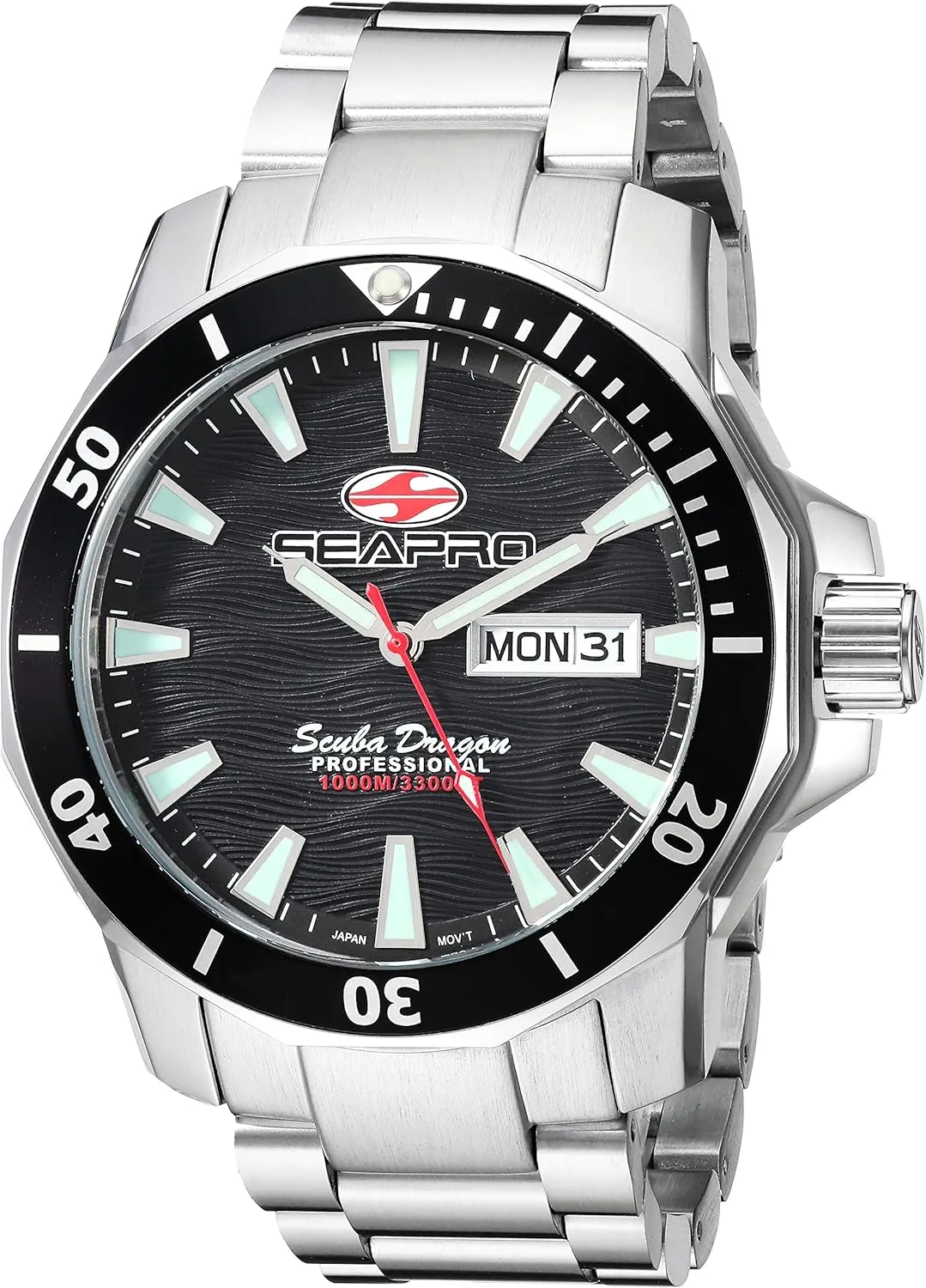 SP8310S Scuba Dragon Analog Display Quartz Silver quantify Watch Seapro Men's 