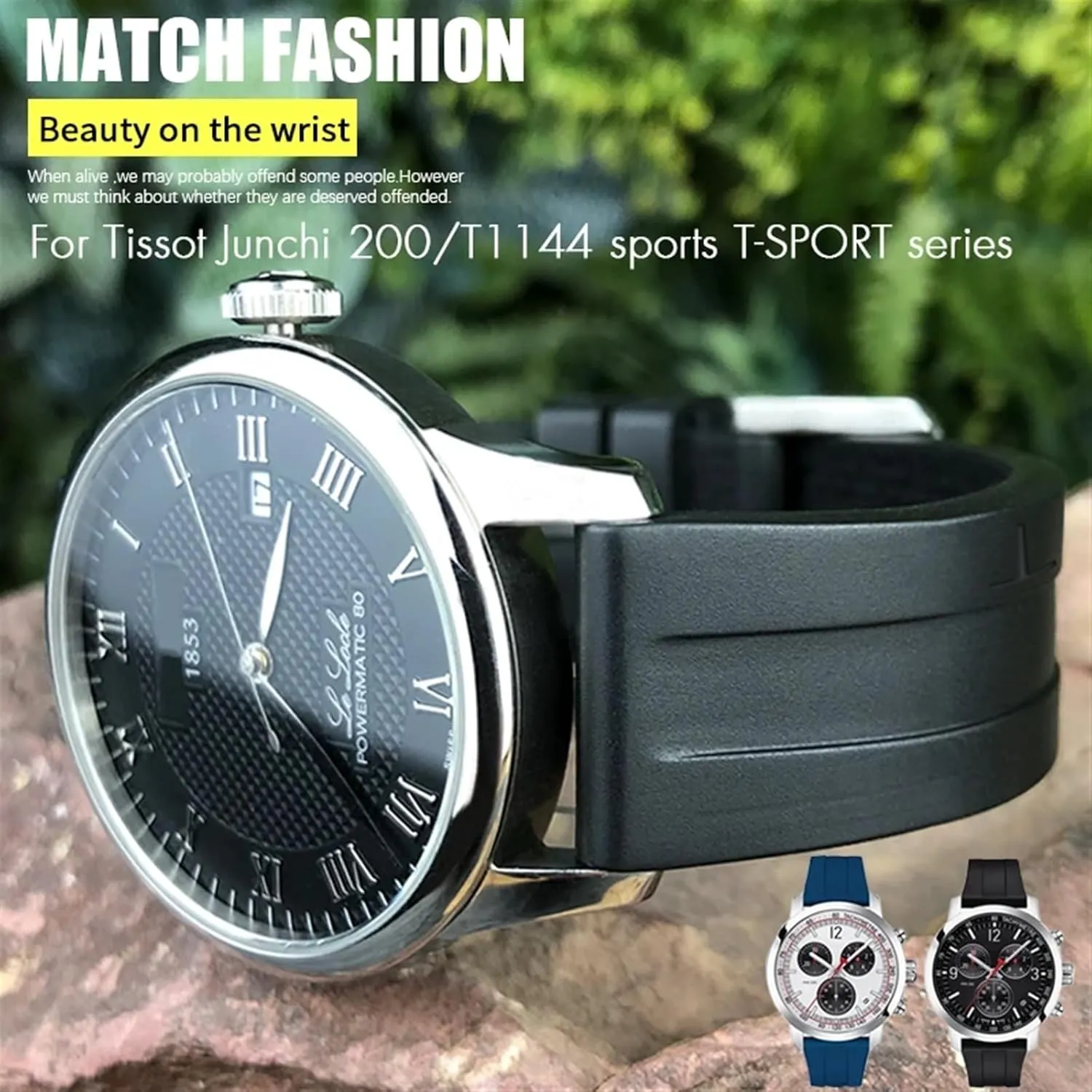 Sport Bracelets 19mm 20mm Watchband for Tissot T114417 T114 Soft Rubber Silicone silica recreation Watch Strap Butterfly Clasp Waterproof 