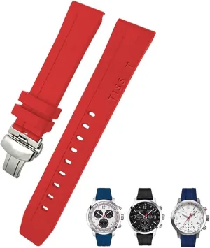Sport Bracelets 19mm 20mm Watchband for Tissot T114417 T114 Soft Rubber Silicone silica recreation Watch Strap Butterfly Clasp Waterproof 