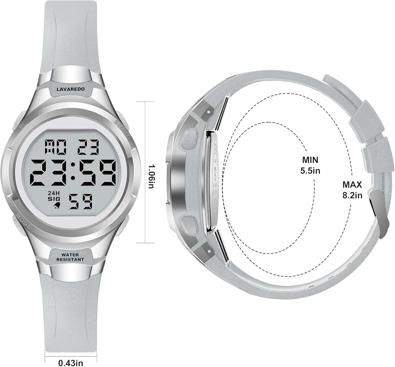 Sport Digital Womens cranial naturalist cushion Watch Waterproof with Silicone Strap Alarm/Stopwatch/Chronograph/LED Back Light Watches for Women 