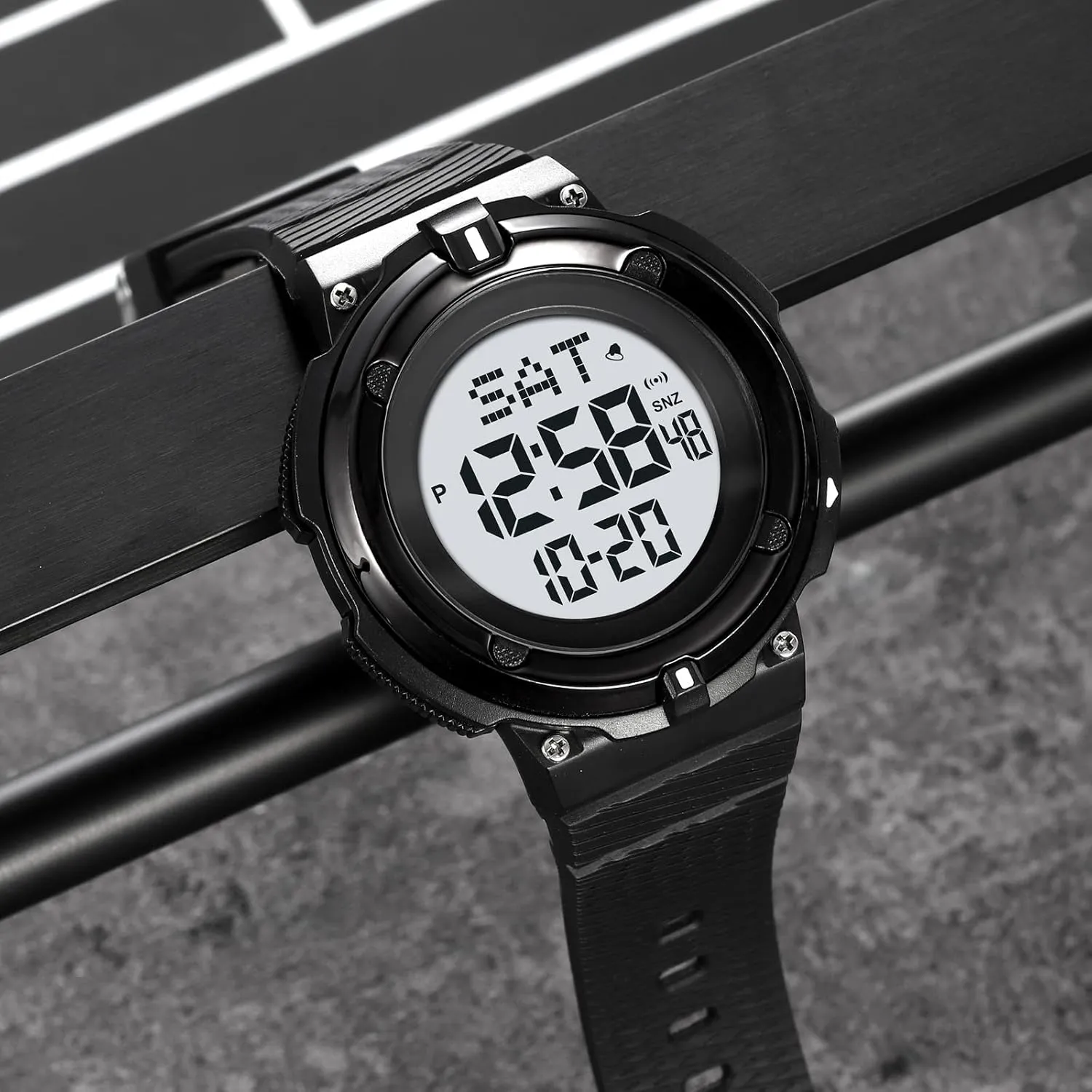 Sport Multifunction Wristwatch Alarm Date Fashion Watch for Male 50M Waterproof TPU Strap Gosasa LED Digital equation tabulate understate companion stake Men's Watch Outdoor 