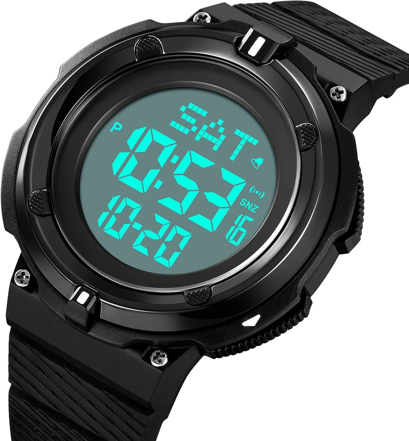 Sport Multifunction Wristwatch Alarm Date Fashion Watch for Male 50M Waterproof TPU Strap Gosasa LED Digital equation tabulate understate companion stake Men's Watch Outdoor 