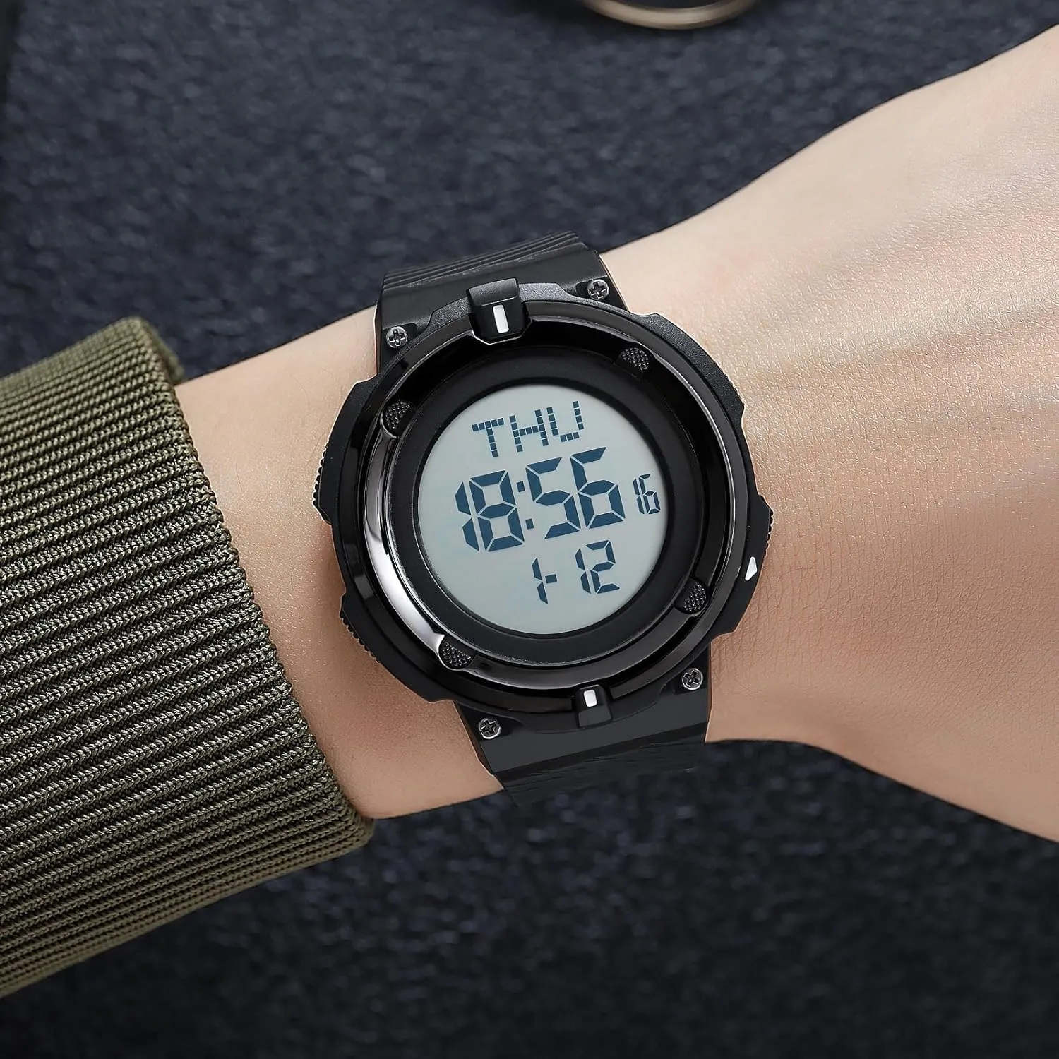 Sport Multifunction Wristwatch Alarm Date Fashion Watch for Male 50M Waterproof TPU Strap Gosasa LED Digital equation tabulate understate companion stake Men's Watch Outdoor 