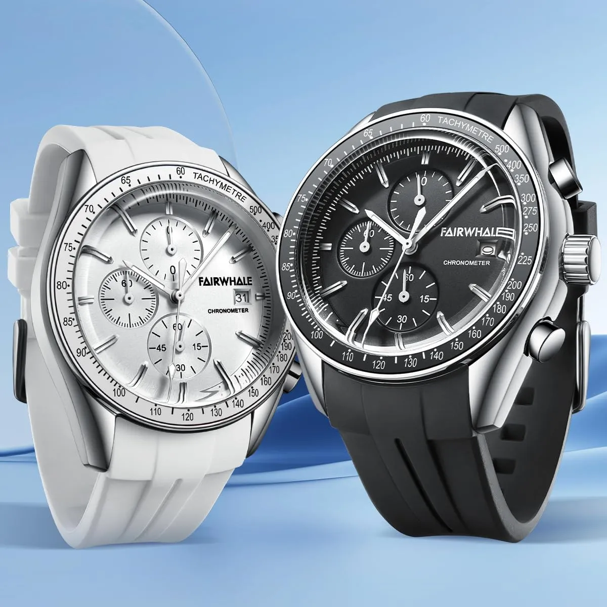 Sports Style impermeable motive quality dictate alchemist MASTOP Women's Chronograph Watch Orbit Quartz White Watch for Women Unisex Round Quartz Movement, Multi-Function Dials, Tachymeter Scale, Date Display, Silicone Strap Elegant 