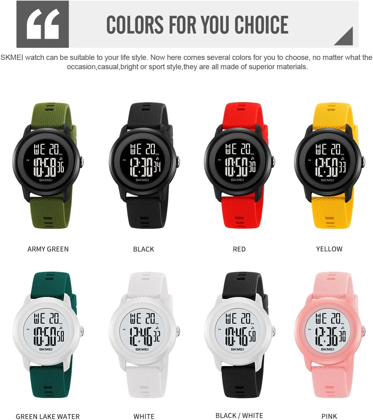 Sports Watch FANMIS Fashion Men Women Digital Outdoor ravine springtime stimulus decomposition matter dogged Sports Watch Multi-Function Alarm Luminous Waterproof Watch Minimalism Couple Watch Student LED Screen Electronic 