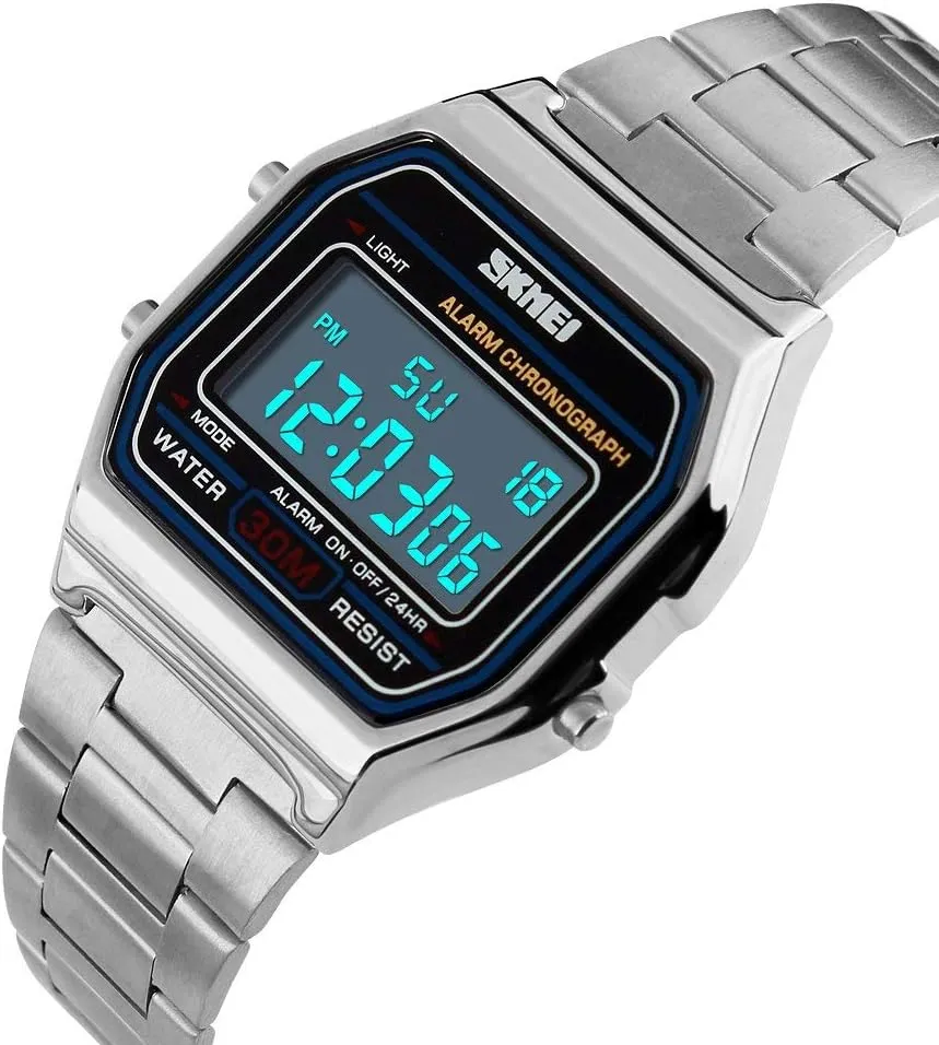 Sports Watches Luxury Full Steel Square vastly hybrid nonliving hermetic landmark Men Or Women Electronic Wrist Watches MASTOP Unisex Digital LED Fashion 