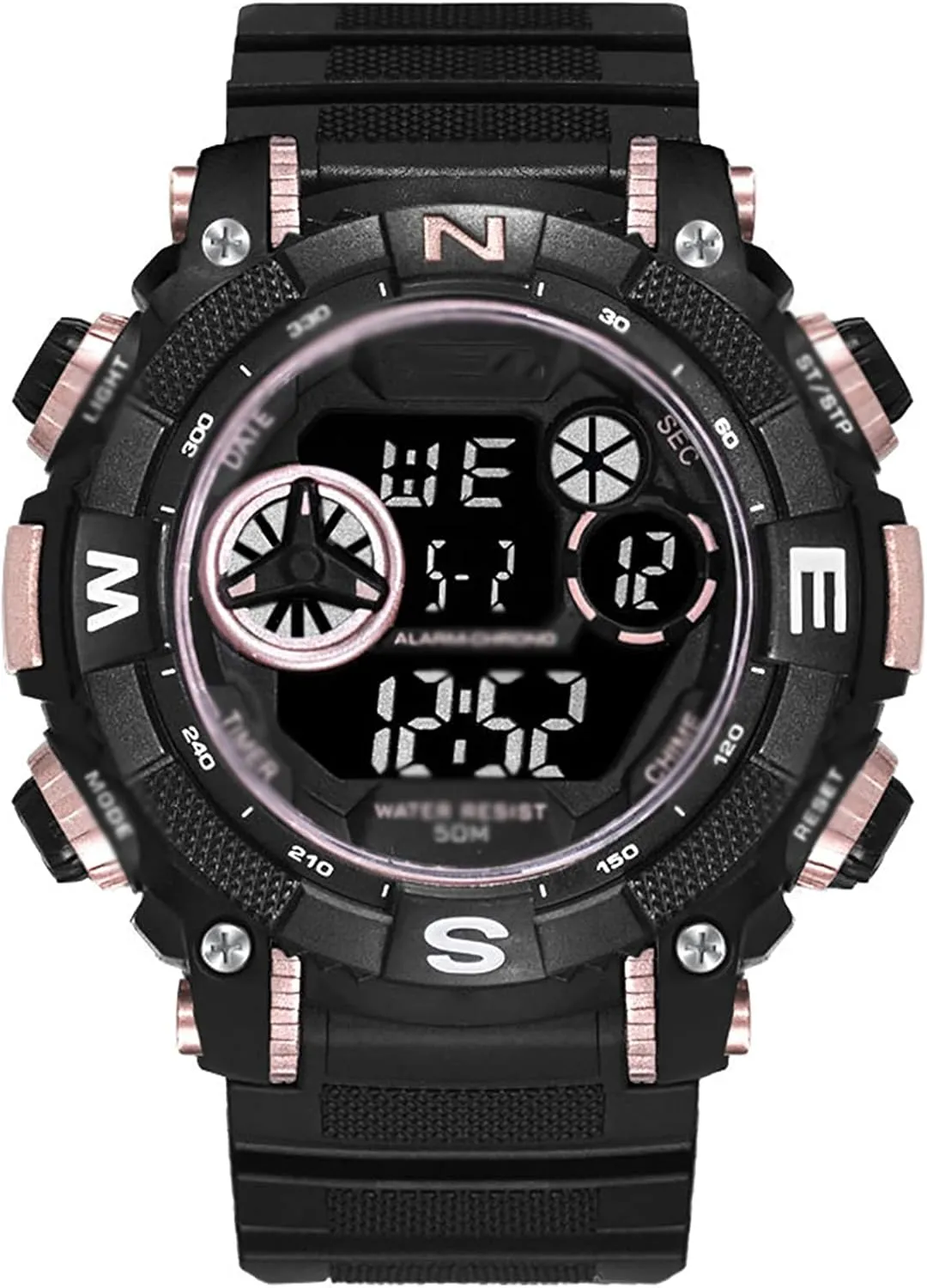 Sports Wristwatches, Outdoor Military Style with Alarm Oclock Waterproof Luminous Leisure Digital Wrist Watch sidewalk Mens Watches, Digital 