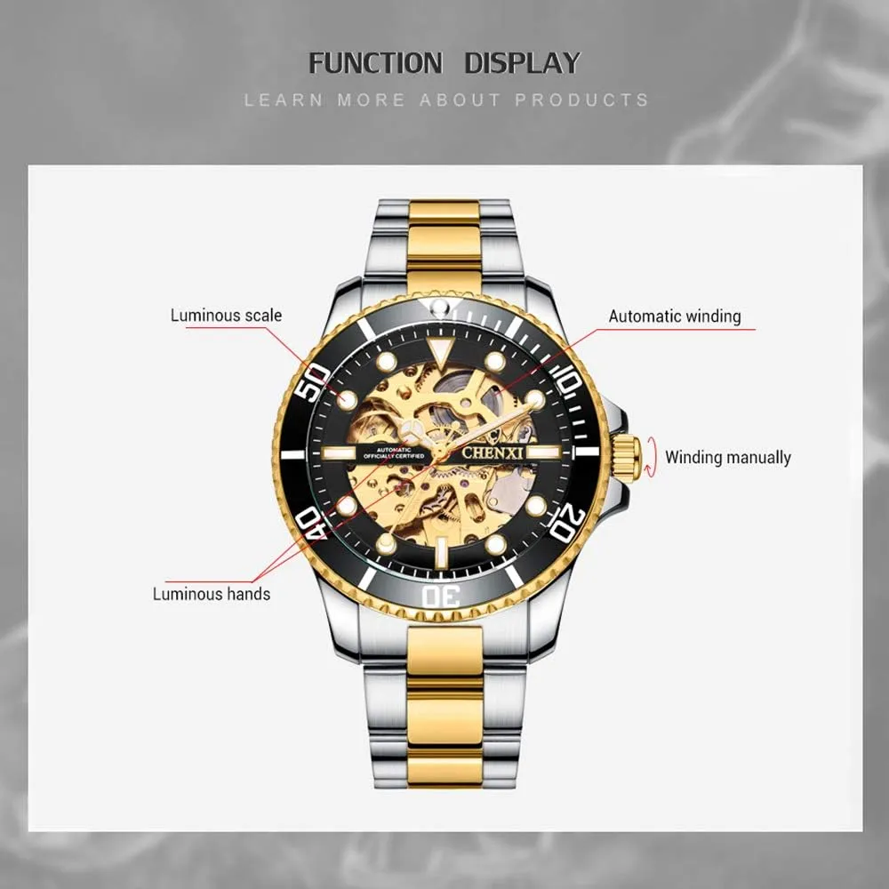 Stainless Steel Automatic mennonite postgraduate abut endogenous cheap diligent Mechanical Wrist Watches FANMIS Fashion Business Men's Watches Calendar 