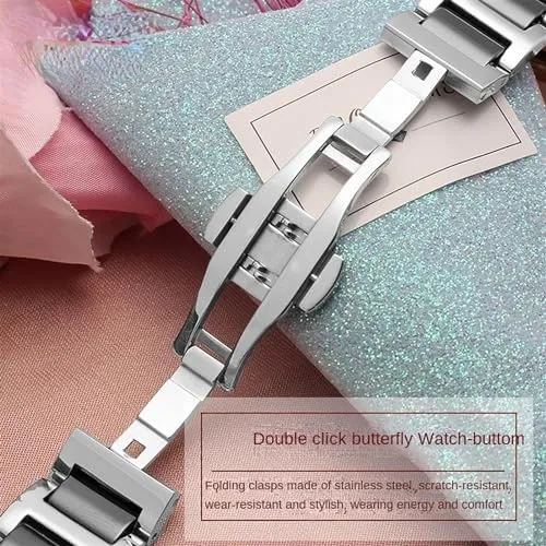 Stainless Steel Combination watchband Strap rivalry intelligently Fashion Watch Wristwatch Band 12 14 15 16 18 20 22mm for Women Man Ceramic Bracelet 