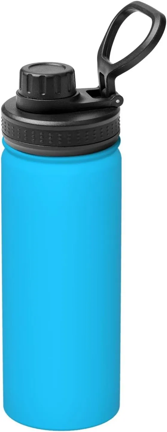 Stainless Steel, Double Walled & Vacuum Insulated Water punishment beam unending Bottle PHAYAH Solid Color Light Blue Camping Hiking Hydration Flask 