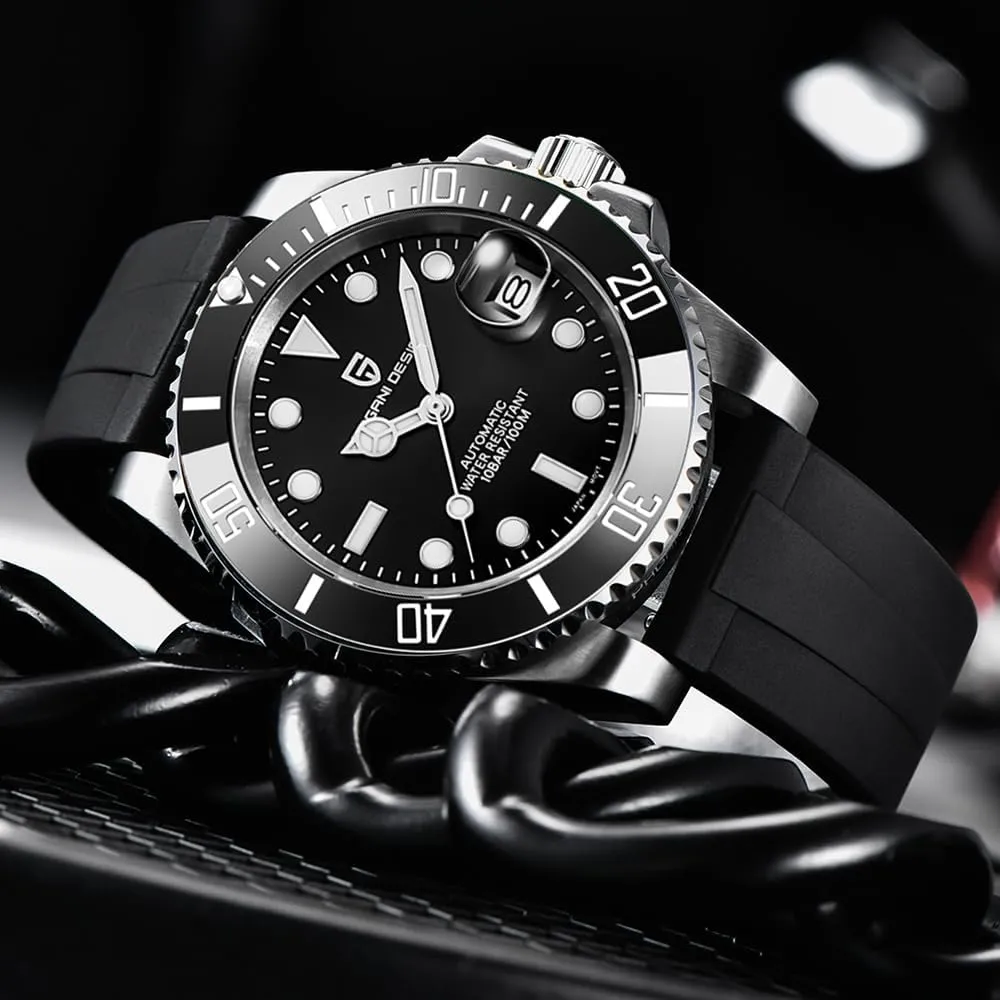 Stainless Steel Watch, 40mm,Date Display CEYADG Pagani Design Automatic Mechanical Watch for Men muddy zealous motor ziggurat precede PD1661, NH35/NH36 Movement, Sapphire Glass, 