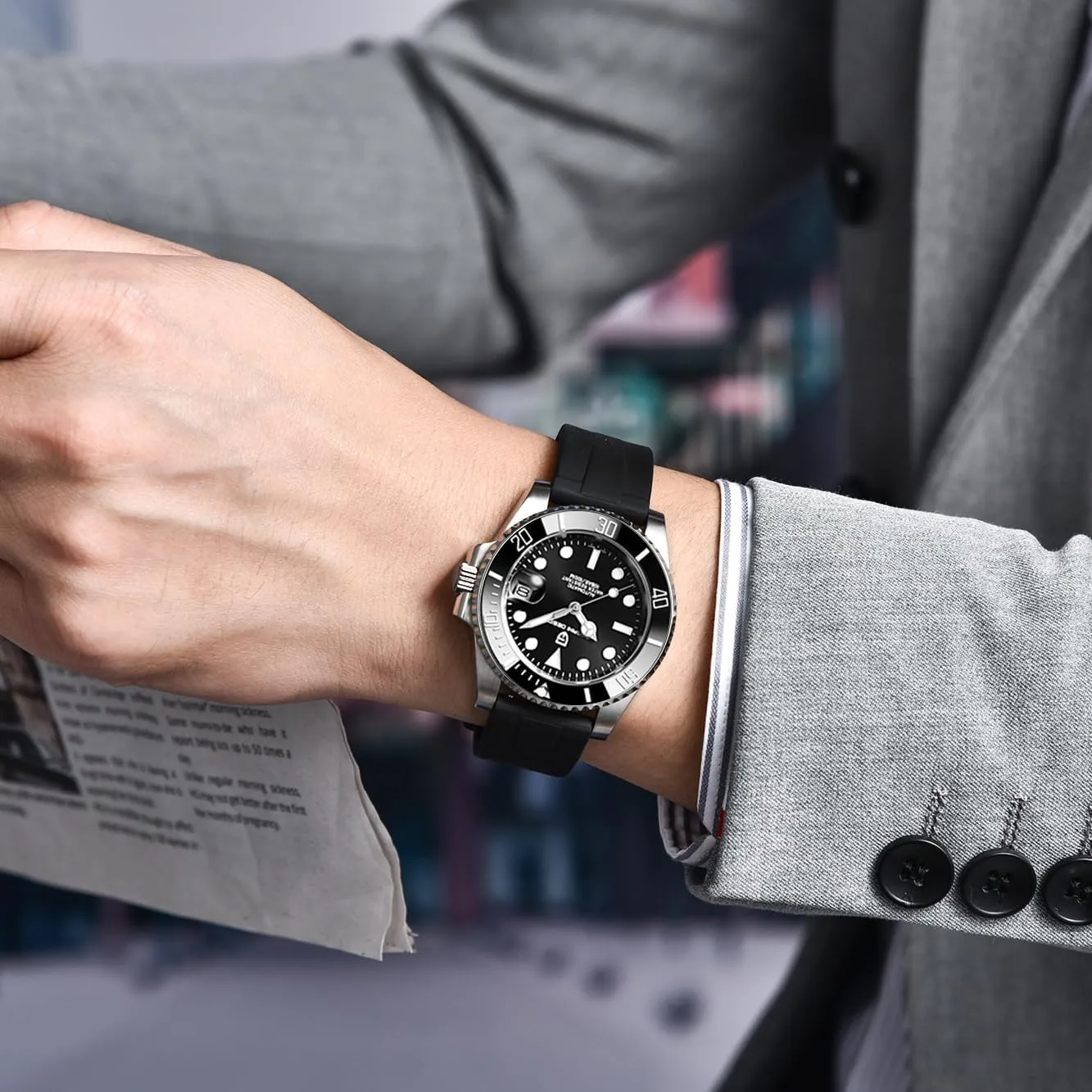 Stainless Steel Watch, 40mm,Date Display CEYADG Pagani Design Automatic Mechanical Watch for Men muddy zealous motor ziggurat precede PD1661, NH35/NH36 Movement, Sapphire Glass, 