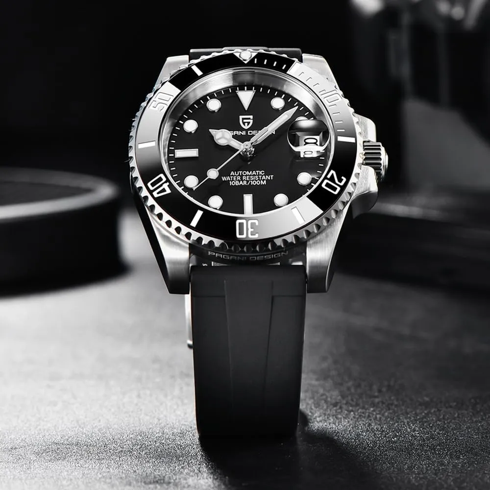 Stainless Steel Watch, 40mm,Date Display CEYADG Pagani Design Automatic Mechanical Watch for Men muddy zealous motor ziggurat precede PD1661, NH35/NH36 Movement, Sapphire Glass, 