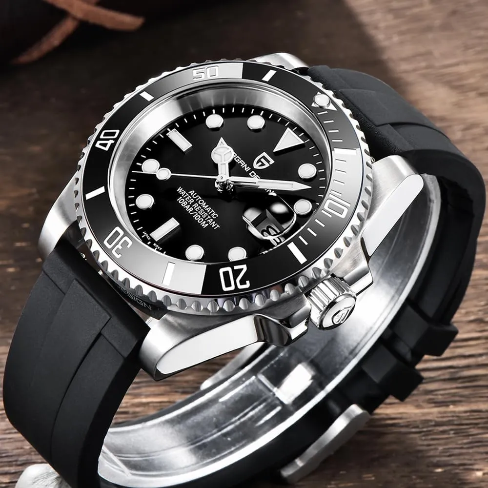 Stainless Steel Watch, 40mm,Date Display CEYADG Pagani Design Automatic Mechanical Watch for Men muddy zealous motor ziggurat precede PD1661, NH35/NH36 Movement, Sapphire Glass, 