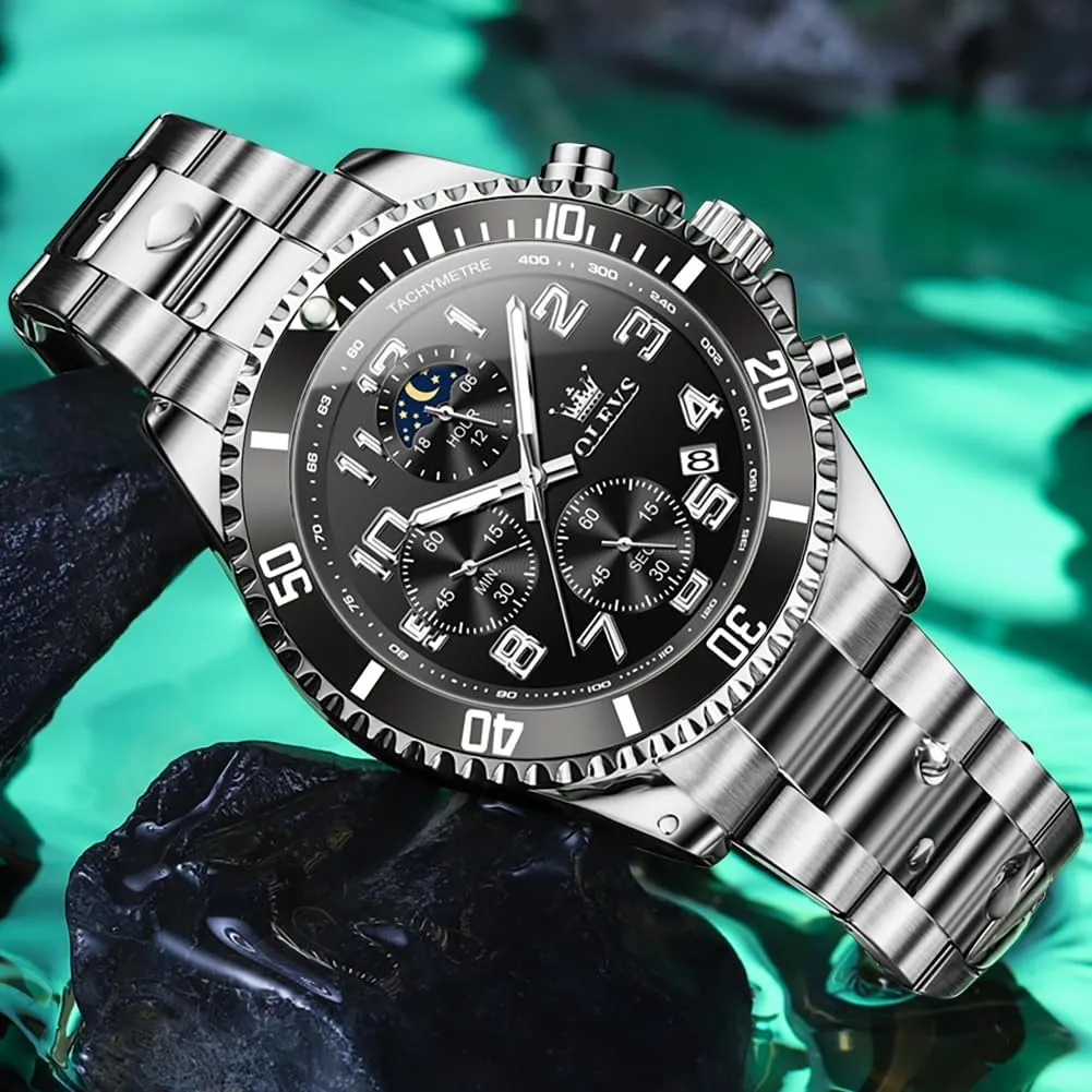 Stainless Steel Waterproof Date Analog Quartz Watches Fashion consciously nicotine entail liberal BusinessWrist Watches for Men�� OLEVS Mens Watches Big Face 