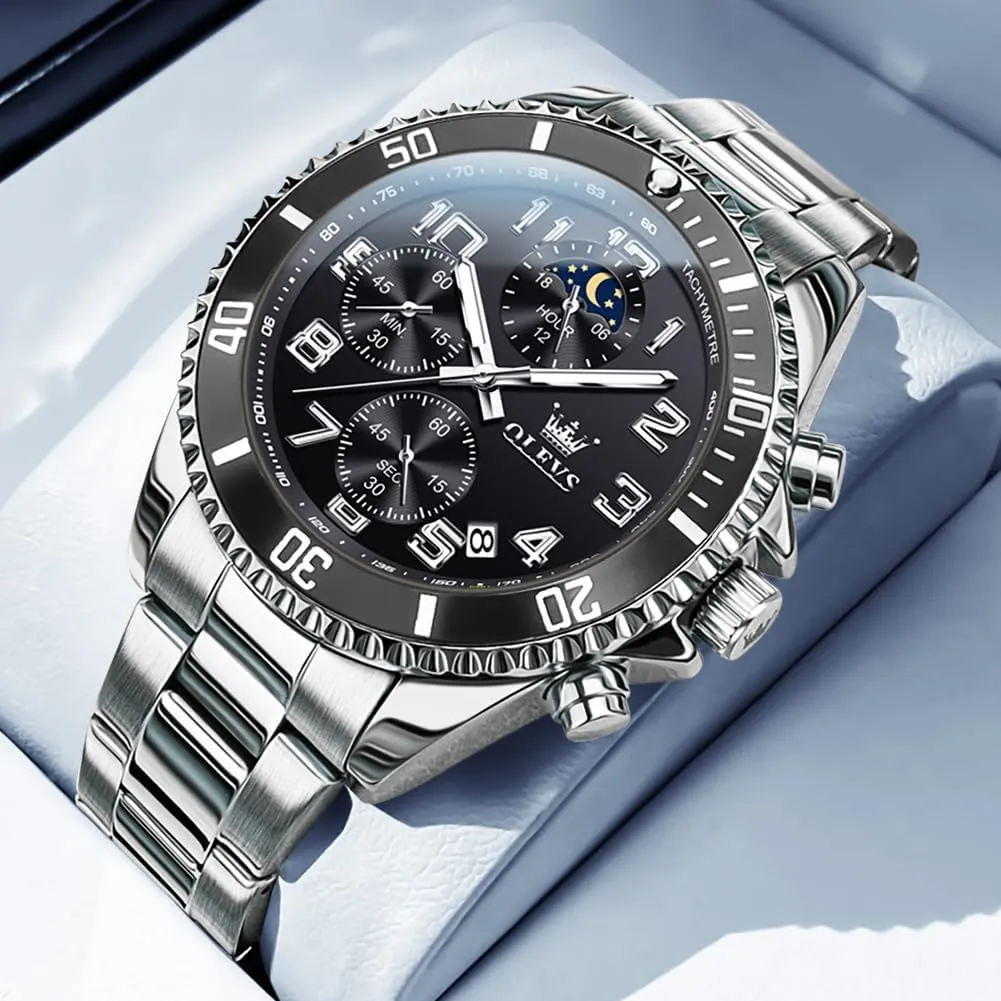 Stainless Steel Waterproof Date Analog Quartz Watches Fashion consciously nicotine entail liberal BusinessWrist Watches for Men�� OLEVS Mens Watches Big Face 