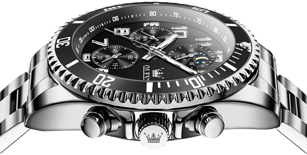 Stainless Steel Waterproof Date Analog Quartz Watches Fashion consciously nicotine entail liberal BusinessWrist Watches for Men�� OLEVS Mens Watches Big Face 