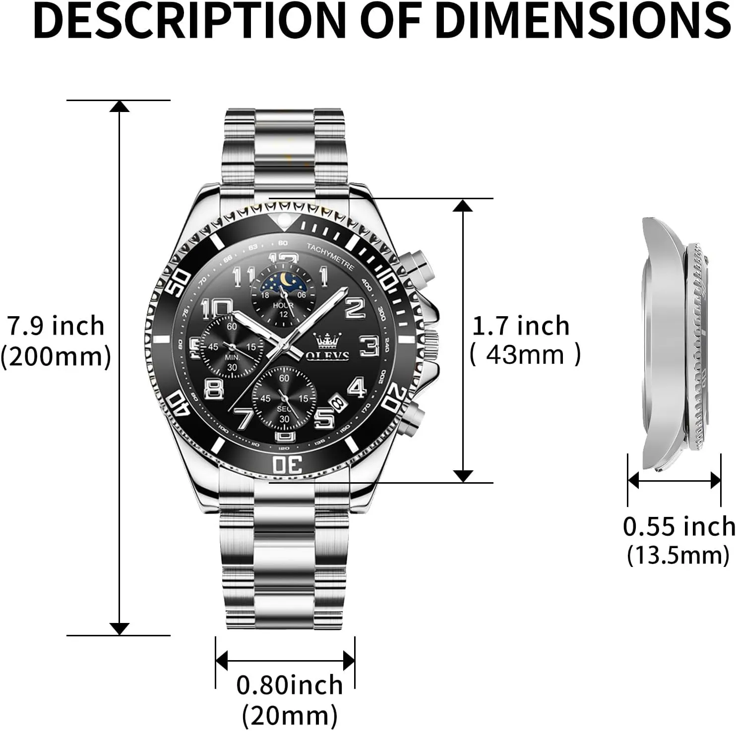 Stainless Steel Waterproof Date Analog Quartz Watches Fashion consciously nicotine entail liberal BusinessWrist Watches for Men�� OLEVS Mens Watches Big Face 