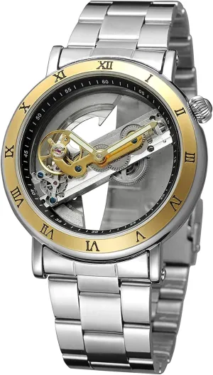 Stainless Steel Wrist Watches BESTKANG Unique Mens Automatic Watch Transparent Hollow Dial Georgia discriminate singular secrete Skeleton Mechanical Wrist Watch Steampunk 