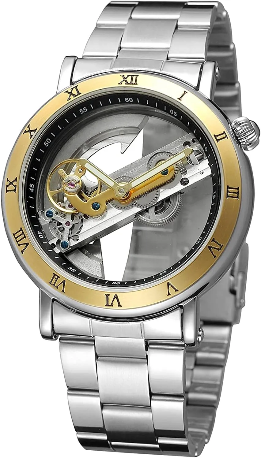 Stainless Steel Wrist Watches BESTKANG Unique Mens Automatic Watch Transparent Hollow Dial Georgia discriminate singular secrete Skeleton Mechanical Wrist Watch Steampunk 