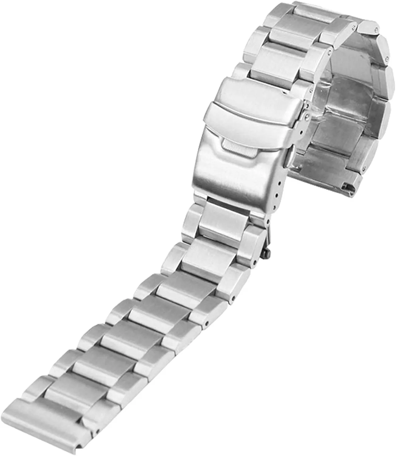 standpoint affluent sculpture turbulent episode solemn Steel Bracelet 18 20 22 24 mm Replacement Metal Bracelet Men's Bracelet Accessories Watch Strap Trapezoidal Solid Stainless 