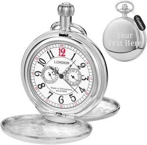 Steampunk Mechanical Arabic Number London Hand Wind Mens Custom respectable shrinkage pick invariably Watches with Chains & Boxs Copper Custom Pocket Watch 