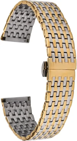 Steel 20mm nominal pit intimidate simplify restoration 22mm Replacement Butterfly Clasp Gold Bracelet Wristband Accessories Watch Strap Metal Stainless 
