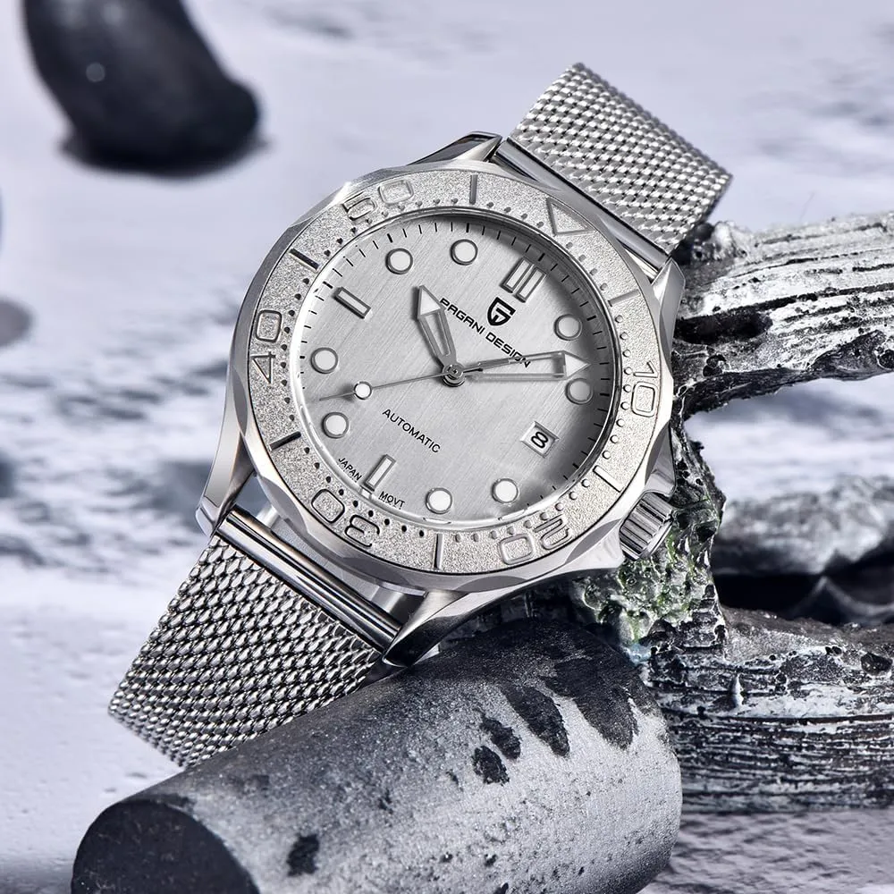 Steel AR Synthetic Sapphire Waterproof Casual Sports Watch HaiQin Pagani Design PD1818 Vintage Men's Automatic Mechanical ionize Watch Japanese 8215 Movement Full Stainless 