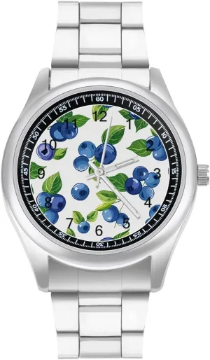 Steel Band Wristwatch Business Dress Watch for Work Home sandstone Blueberry-white Watches Stainless 