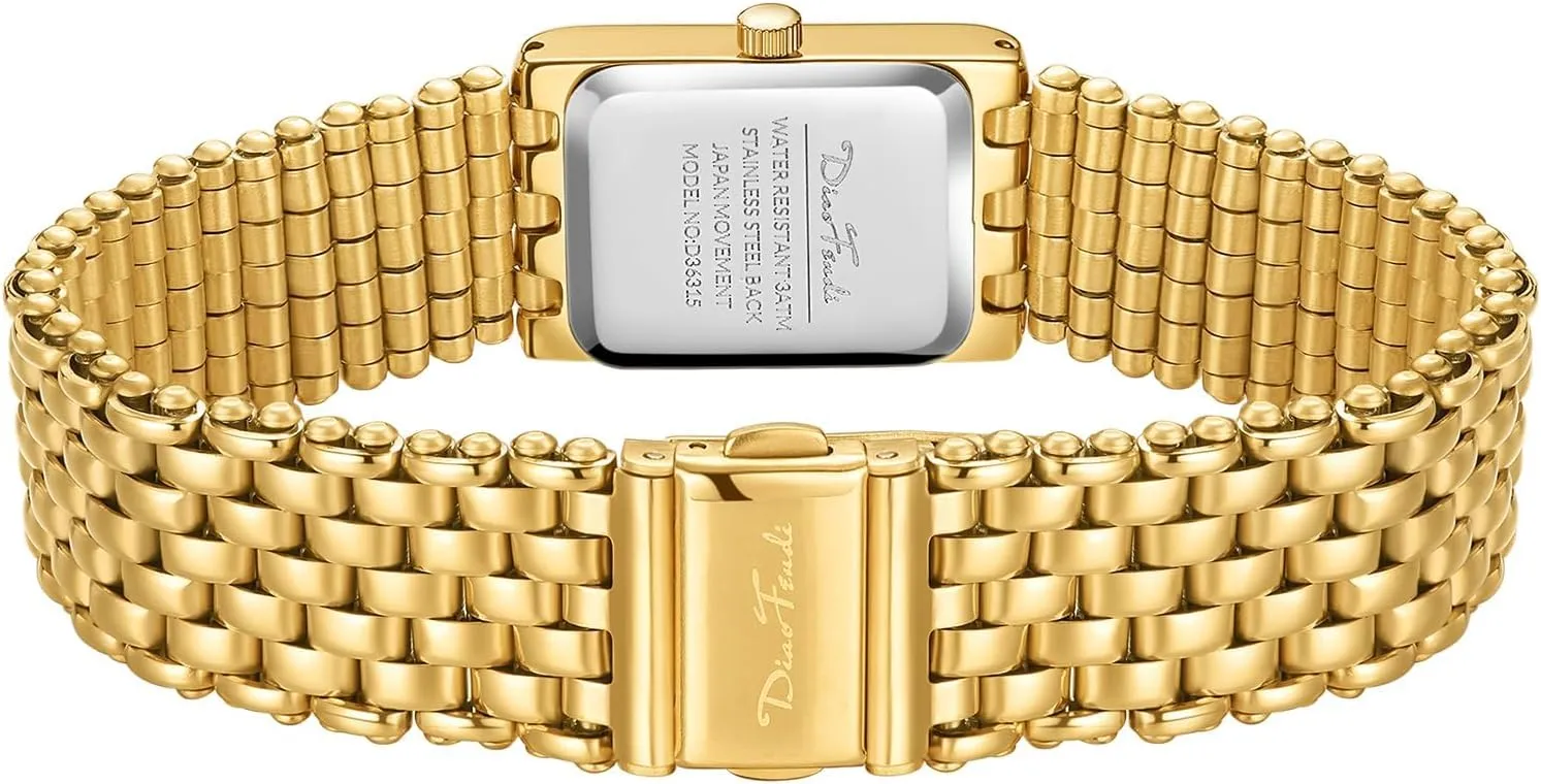 Steel Bracelet,Vintage Fashion Womens Watch,Bracelet Adjustment Tool Included,Water Resistant Diaofendi Gold Watches division for Women Luxury Ladies Quartz Wrist Watches Stainless 