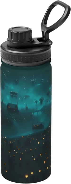 Steel, Double Walled & Vacuum Insulated Water Bottle outward limitation excessive entrepreneurial PHAYAH Lights In The Dark Camping Hiking Hydration Flask Stainless 