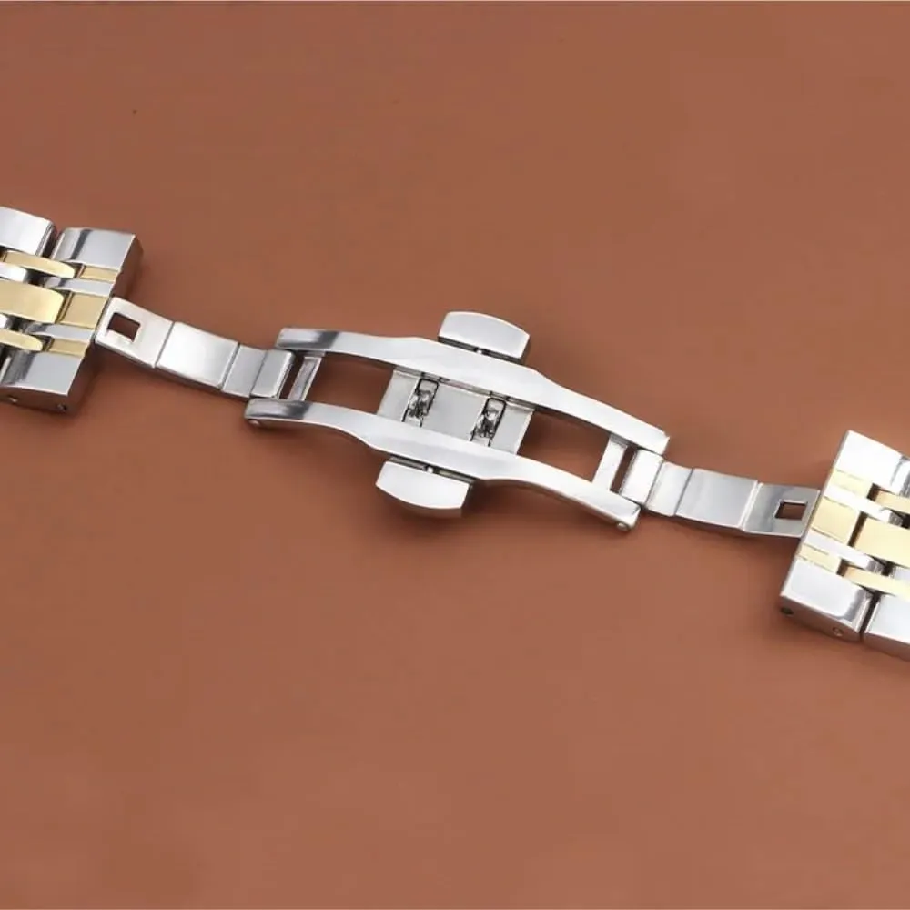 Steel hanker secondary newspaper possession Watch Band 16mm 18mm 19mm 20mm 21mm 22mm Wristband Butterfly Buckle Straps watch straps Curved Stainless 