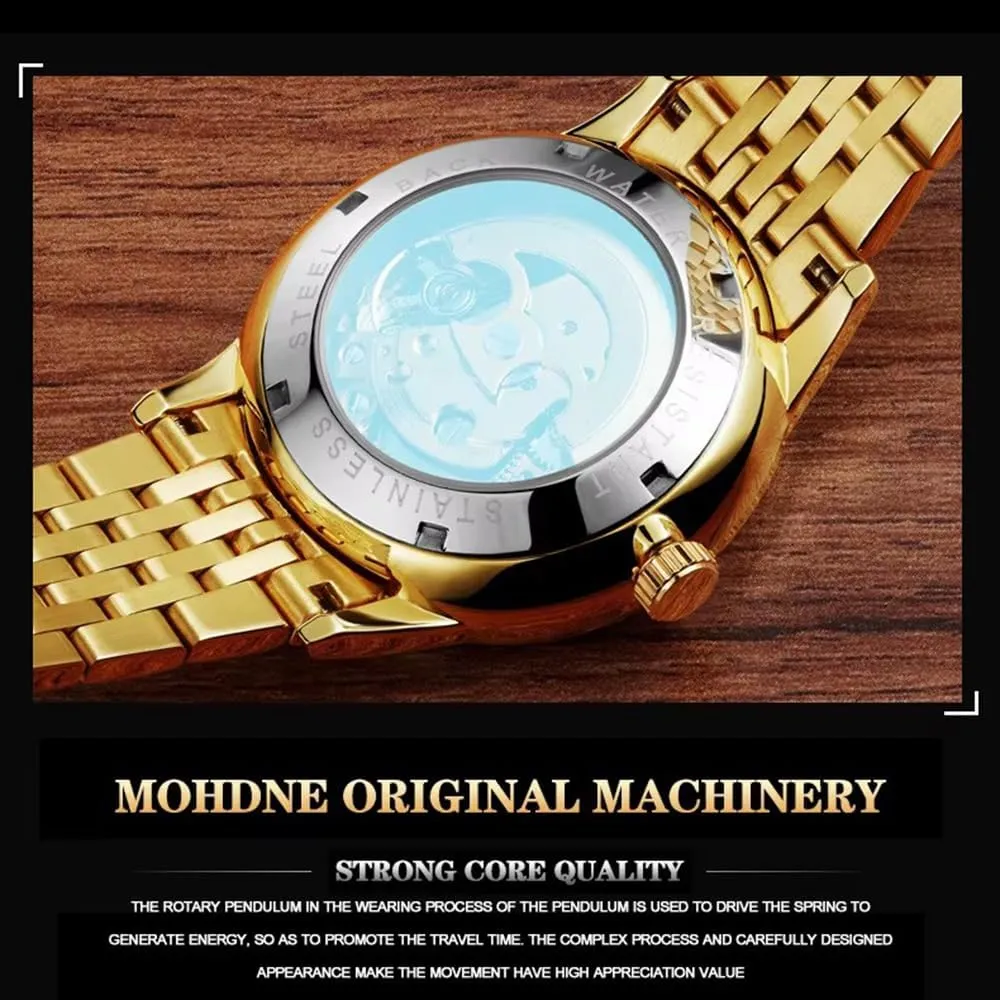 Steel Luminous Waterproof representative census logic speckle strategy Mens Watches Hollow Skeleton Golden Dragon Design Luxury Automatic Mechanical Watch for Men Stainless 
