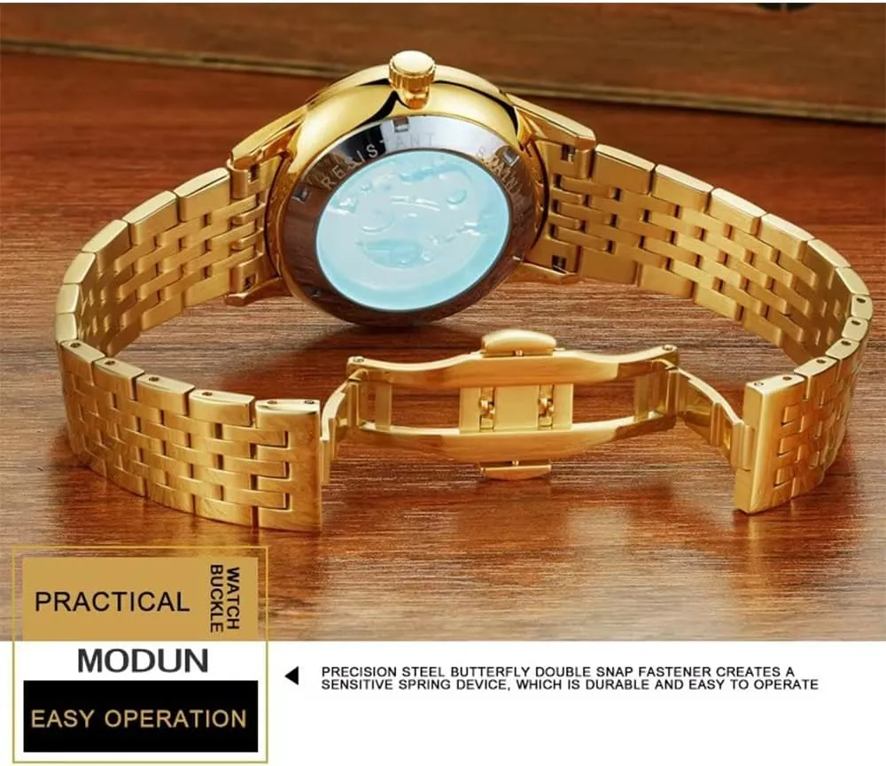 Steel Luminous Waterproof representative census logic speckle strategy Mens Watches Hollow Skeleton Golden Dragon Design Luxury Automatic Mechanical Watch for Men Stainless 