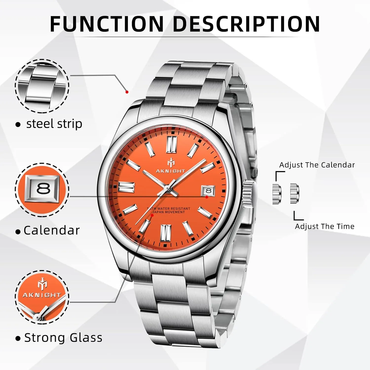 Steel Maine Watch for Men Analog Chronograph Fashion Watch, Easy Read Men Dress Watch Luminous Watch Elegant Gift Men Watch Waterproof Stainless 