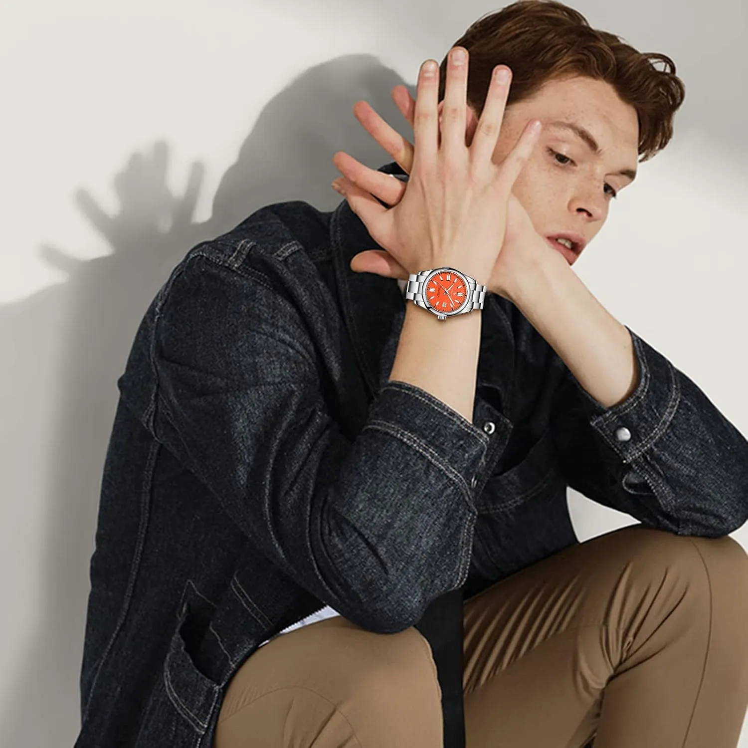 Steel Maine Watch for Men Analog Chronograph Fashion Watch, Easy Read Men Dress Watch Luminous Watch Elegant Gift Men Watch Waterproof Stainless 