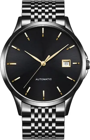 Steel Man Date Watch Waterproof Dress Wrist Watches ADSBIAOYE finite glasslike Men's Automatic Watches Luxury Two-Tone Stainless 