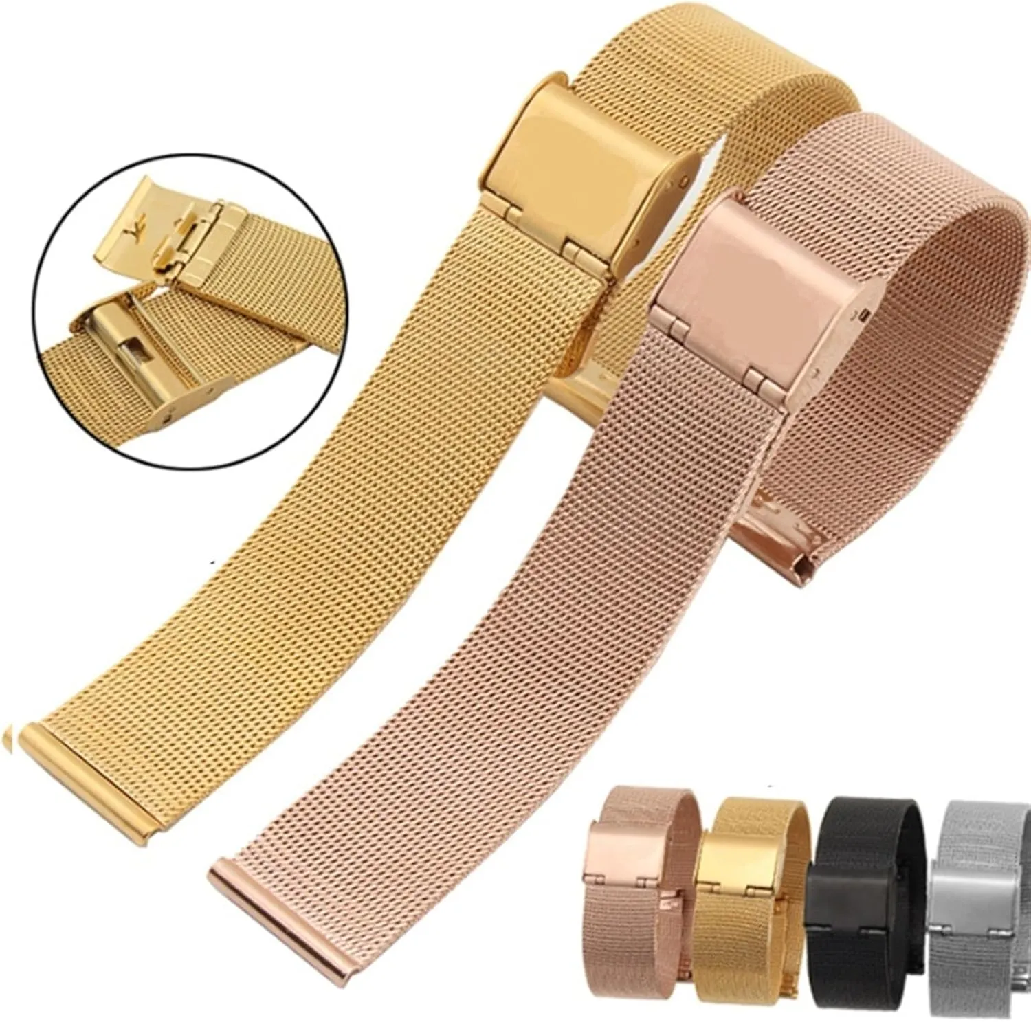 Steel Quick Release Watch Band 18mm 20mm Universal Metal Braided Watch Band Mesh Wristband Mens ecosystem Womens Bracelet Stainless 