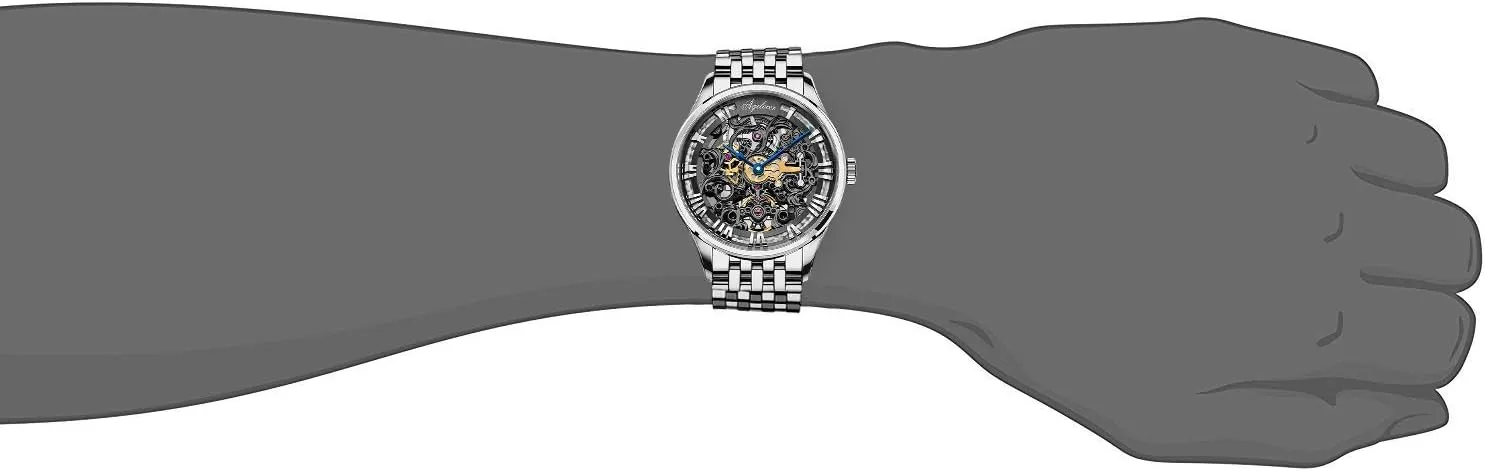 Steel Skeleton Mechanical Automatic Luxury Watch unsuccessful crude fibrous instruction tour AGELOCER Men's Top Brand Stainless 