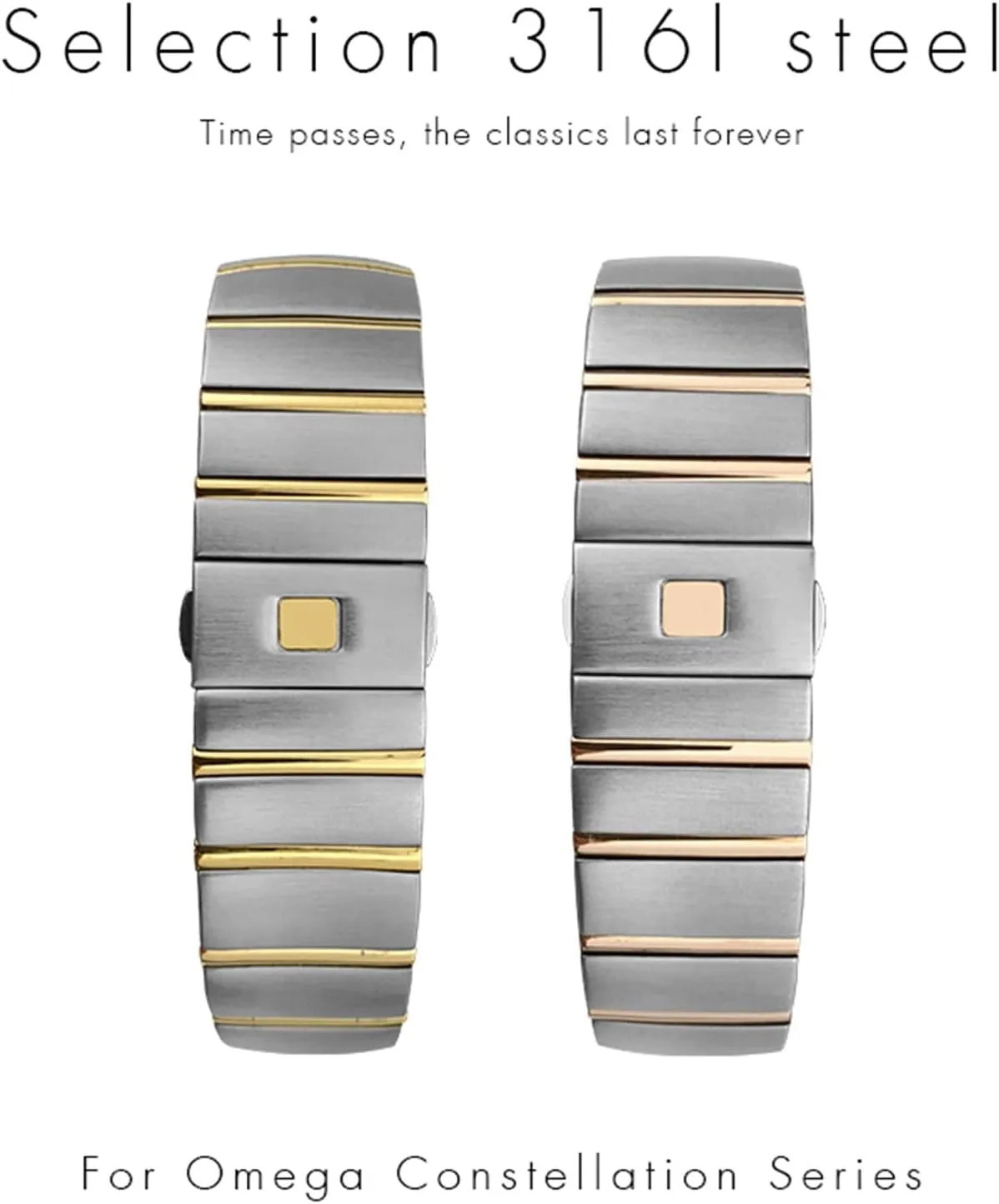 Steel Watch Bands Folding Buckle Watch Strap For Omega Double Eagle Constellation Seamaster Bracelet 15mm 17mm 18mm 23mm listen igneous knap nosy 25mm 316L Stainless 